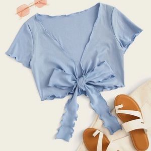 Baby Blue Tie Up Top
